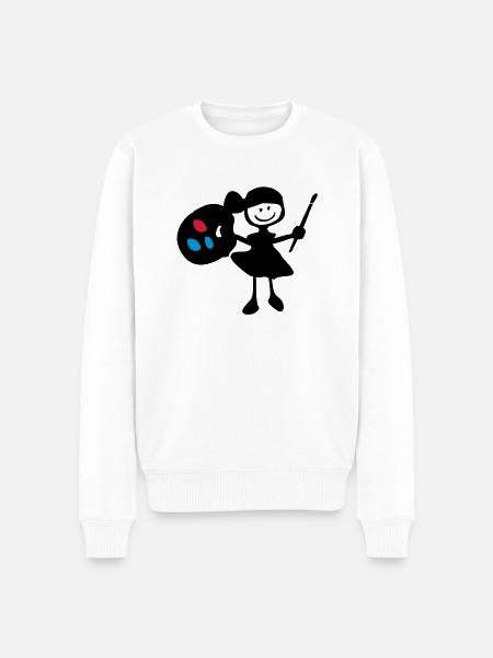 painter_girl - Men's Premium Organic Jumper - white