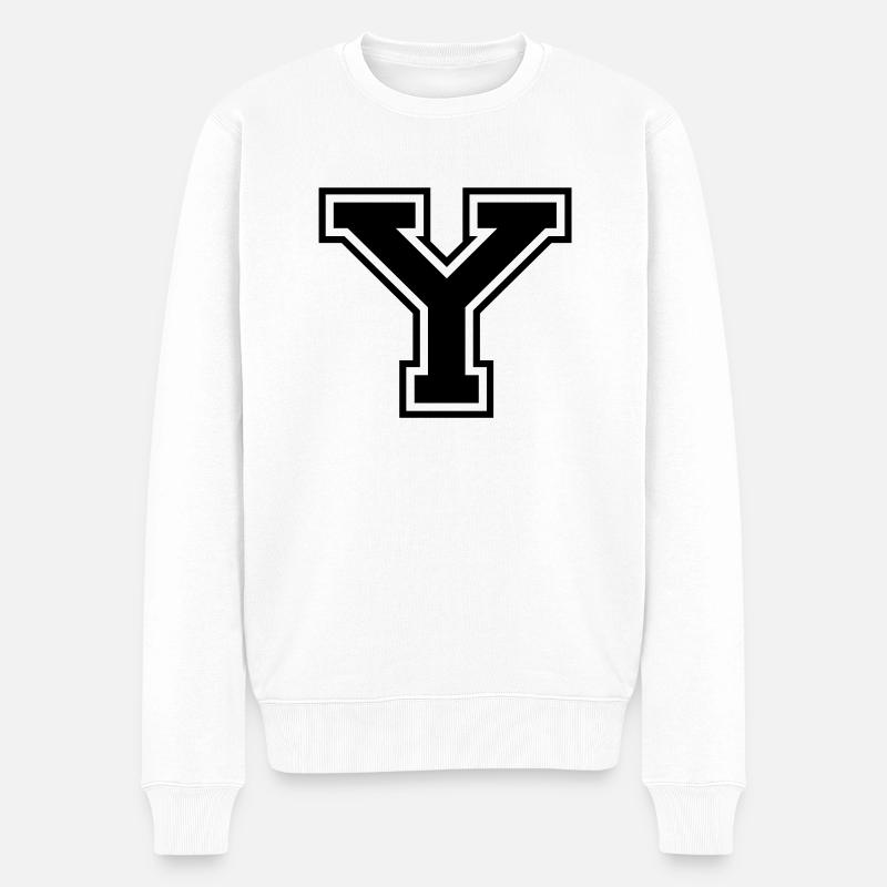 y - Männer Premium Bio Pullover - Weiß