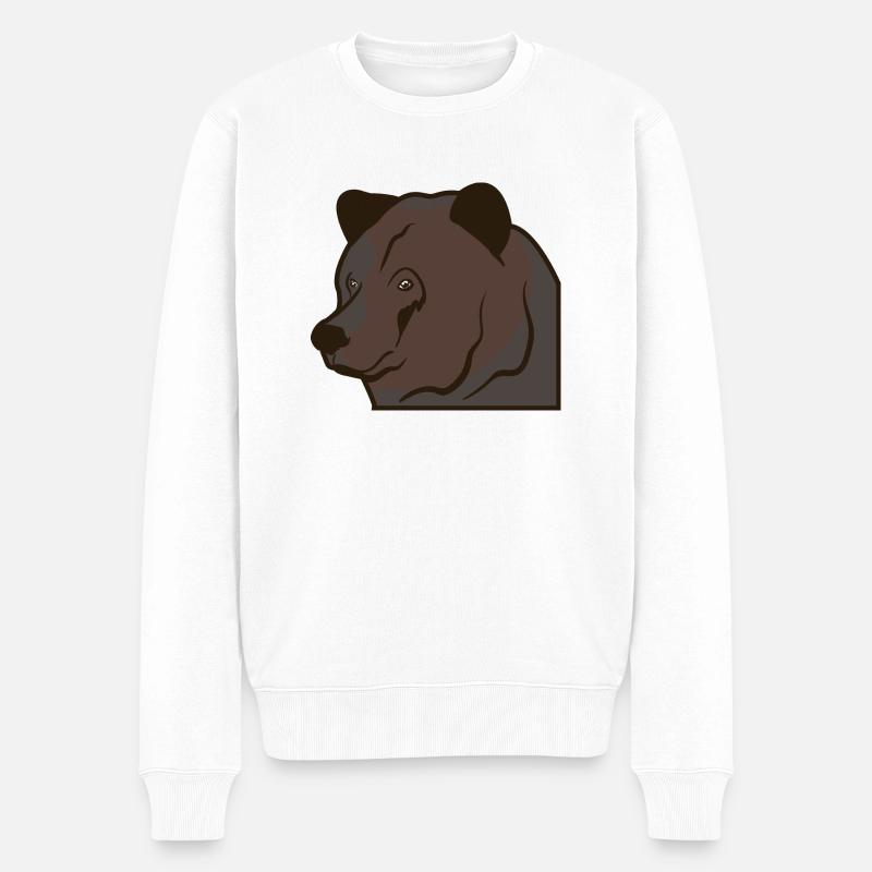 Tête d'ours ours brun - Pull Premium bio Homme - blanc