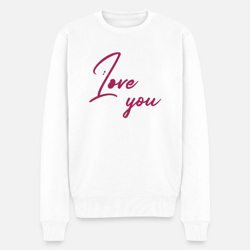 Love you - Männer Premium Bio Pullover - Weiß