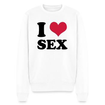j'aime le sexe - Pull Premium bio Homme - blanc - Devant - Thijin (182cm)