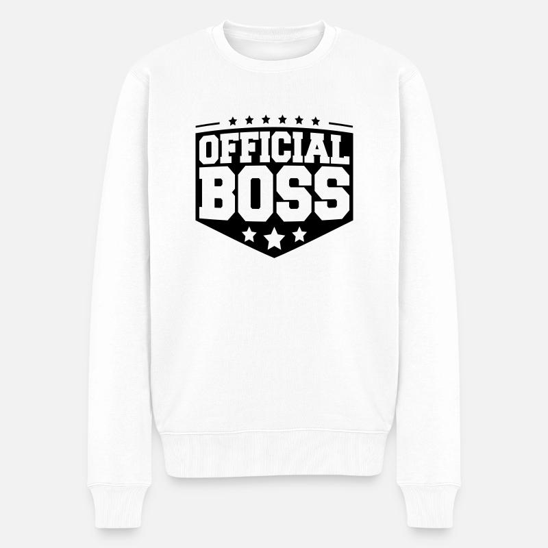 Cool Official Boss Design - Männer Premium Bio Pullover - Weiß