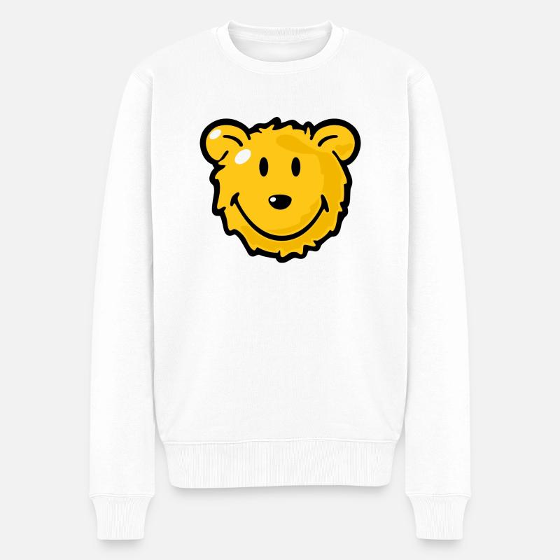Smiley Bear - Pull Premium bio Homme - blanc