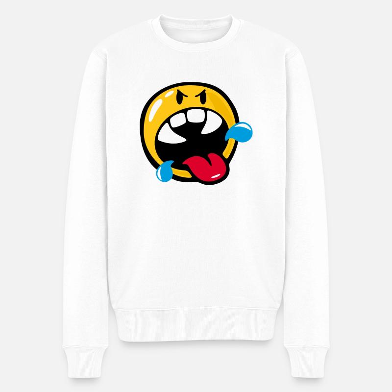 Smiley Anger Rabid - Pull Premium bio Homme - blanc