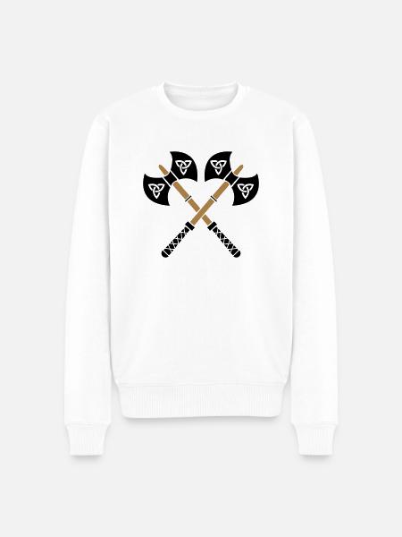 wikinger_aexte_02 - Männer Premium Bio Pullover - Weiß