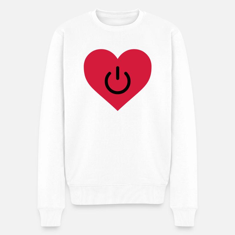 power of love - Männer Premium Bio Pullover - Weiß