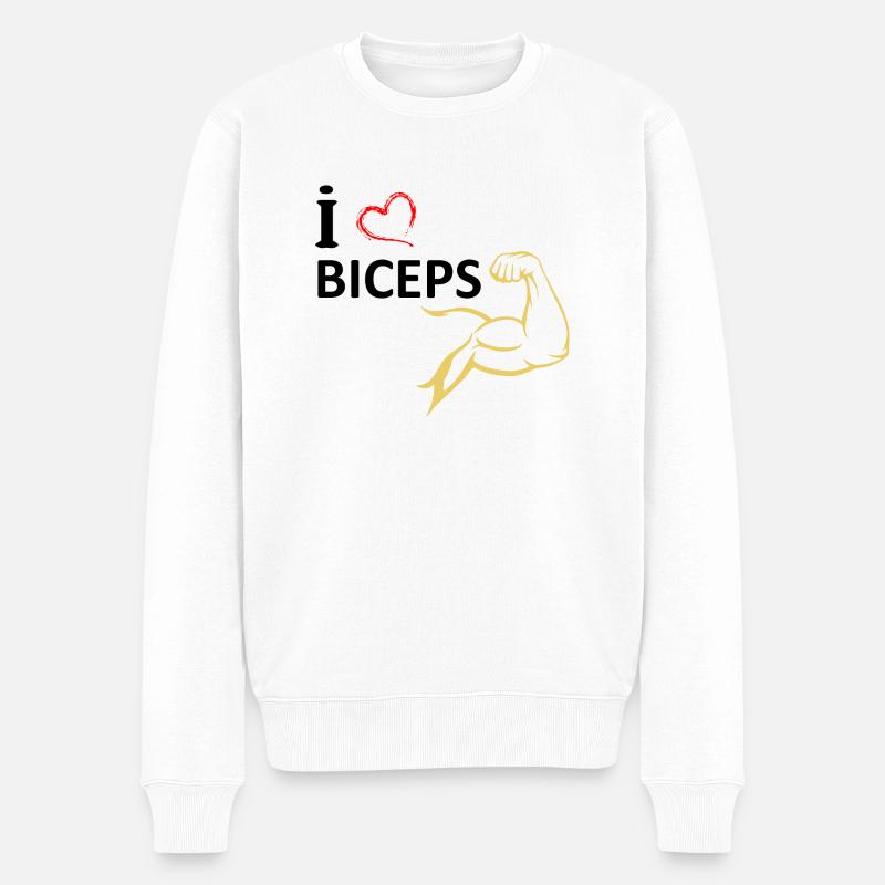 Gymnase d'entraînement de musculation - Pull Premium bio Homme - blanc