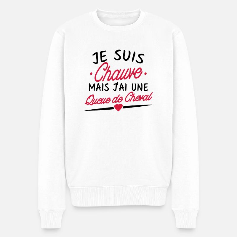 je suis chauve - Pull Premium bio Homme - blanc
