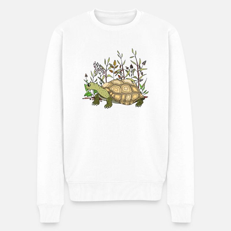 Schildkröte - Männer Premium Bio Pullover - Weiß