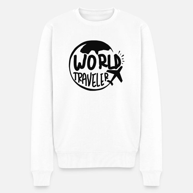 world traveler - Männer Premium Bio Pullover - Weiß