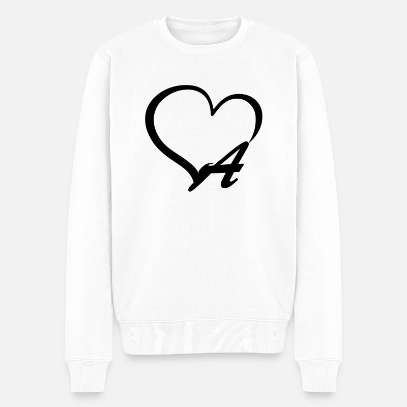 Lettre de cœur A - Pull Premium bio Homme - blanc