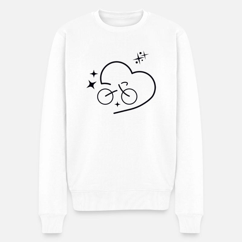 i love biking - Männer Premium Bio Pullover - Weiß