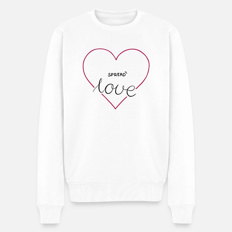 Spread Love - Männer Premium Bio Pullover - Weiß