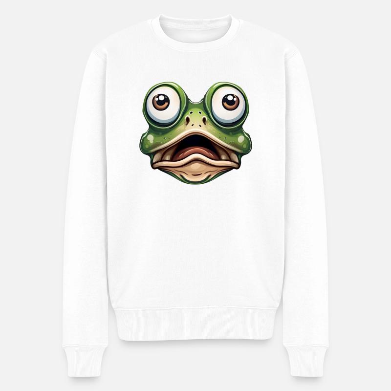 Was! - Männer Premium Bio Pullover - Weiß