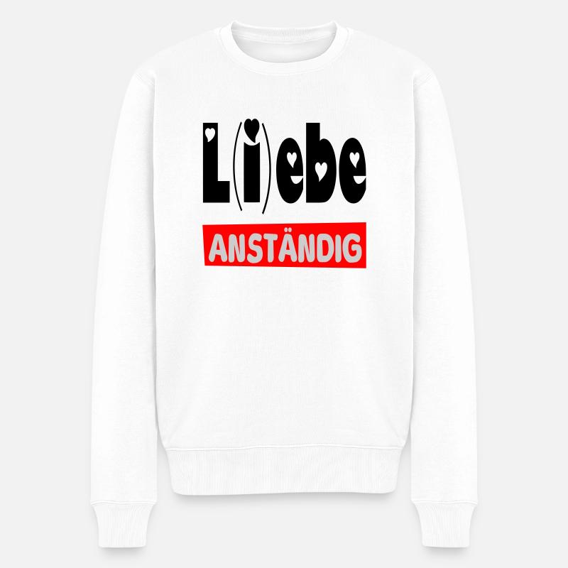 lebe anständig II - Männer Premium Bio Pullover - Weiß