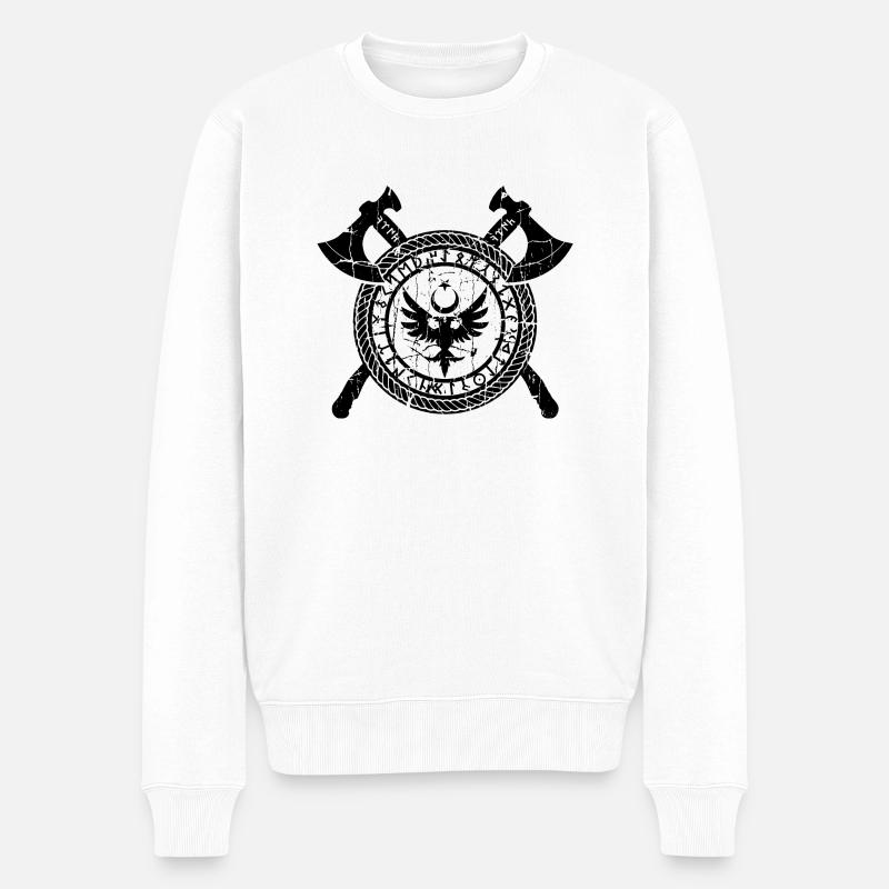 Selçuklu - Männer Premium Bio Pullover - Weiß