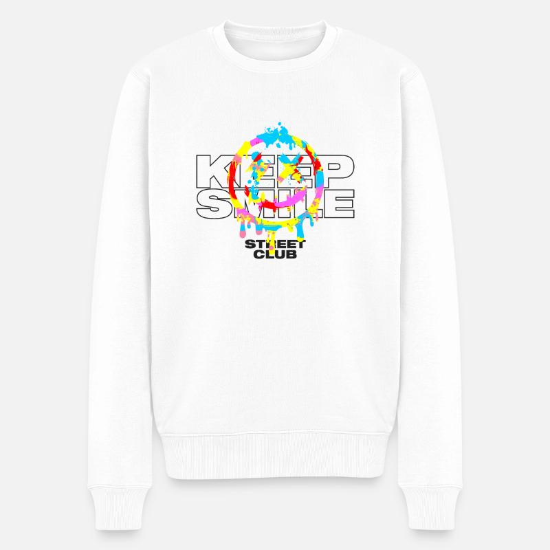 Keep Smile Street Club b - Pull Premium bio Homme - blanc