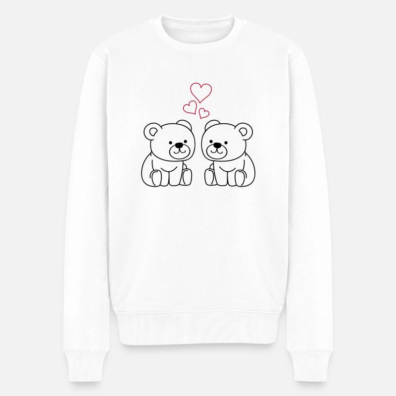 Ours en peluche Amour - Pull Premium bio Homme - blanc