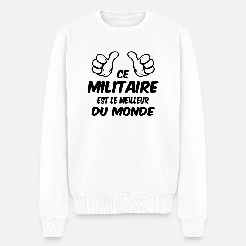 MEILLEUR MILITAIRE - Pull Premium bio Homme - blanc