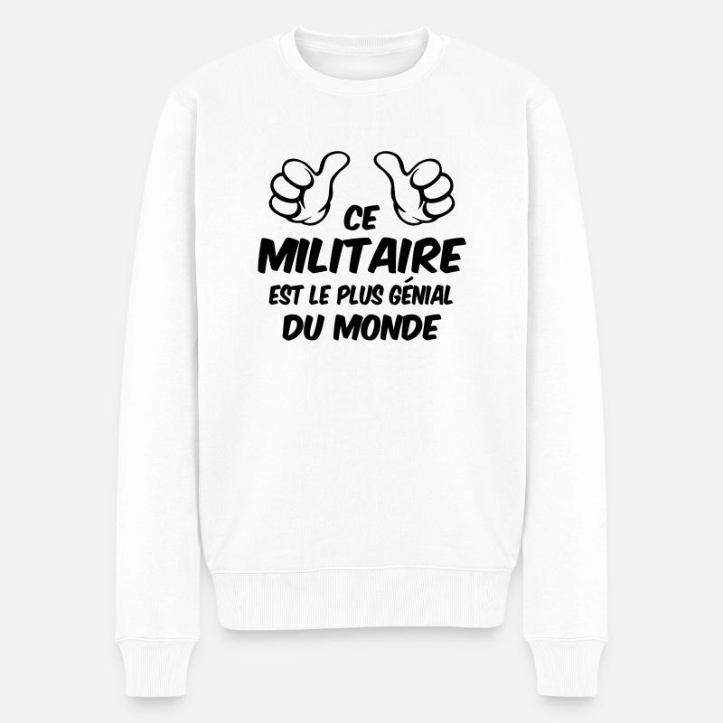 MEILLEUR MILITAIRE - Pull Premium bio Homme - blanc