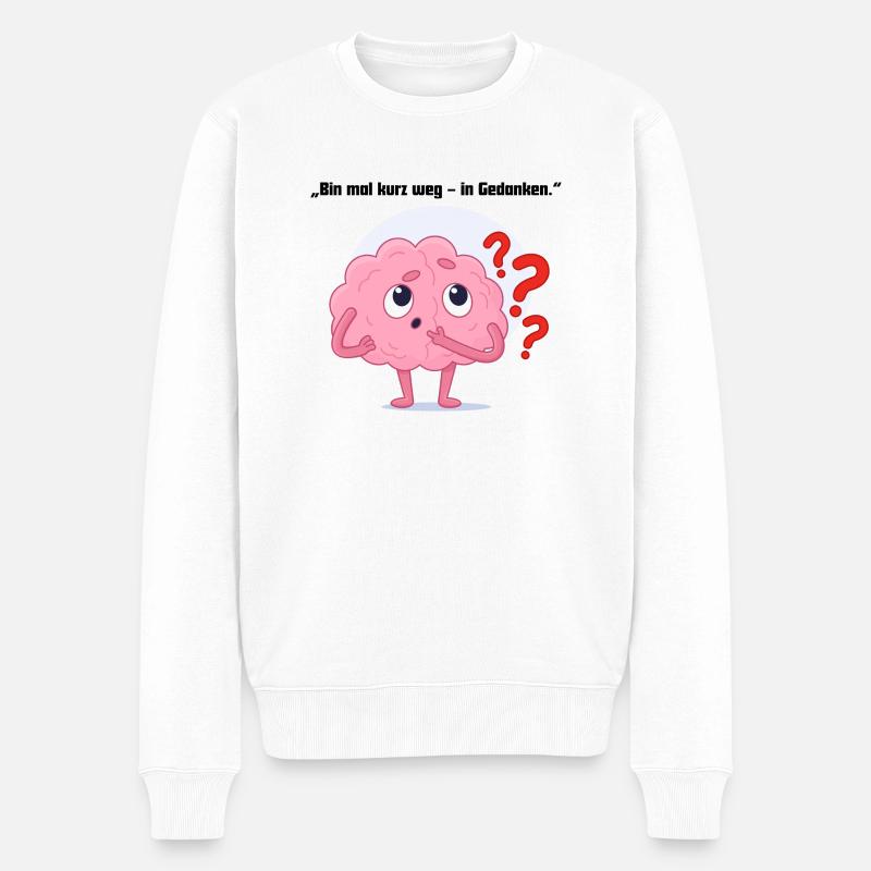 einmal kurz weg - Männer Premium Bio Pullover - Weiß