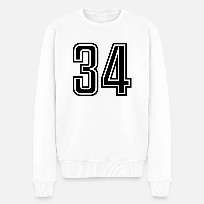 34 - Männer Premium Bio Pullover - Weiß