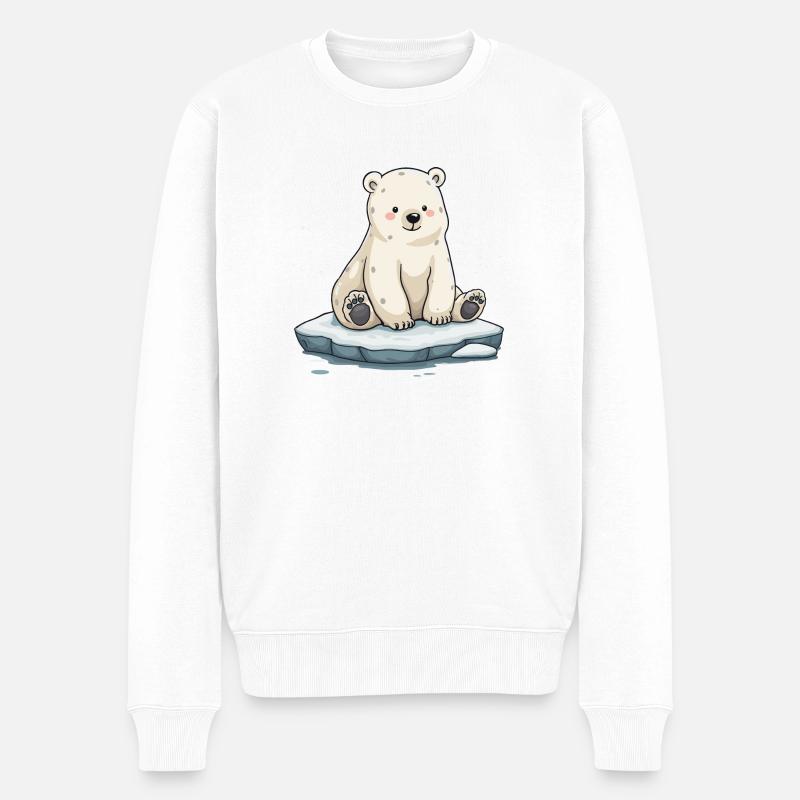 STANGENBÄR - Männer Premium Bio Pullover - Weiß