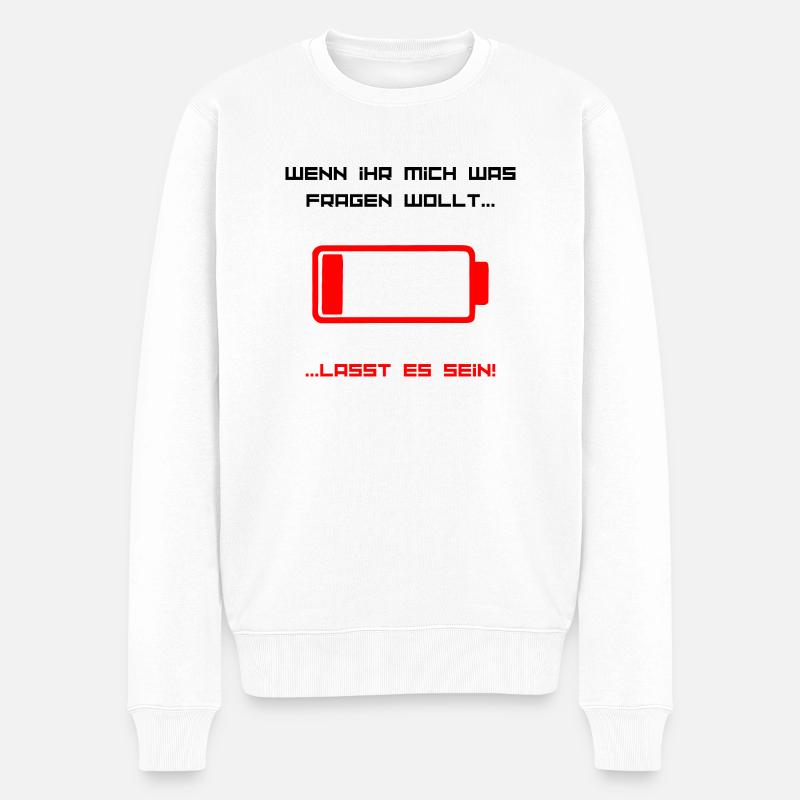 Keine Fragen - Männer Premium Bio Pullover - Weiß
