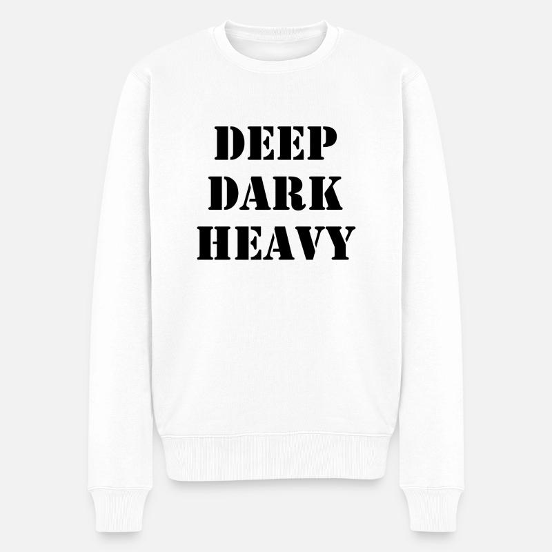 Deep Dark Heavy - Männer Premium Bio Pullover - Weiß