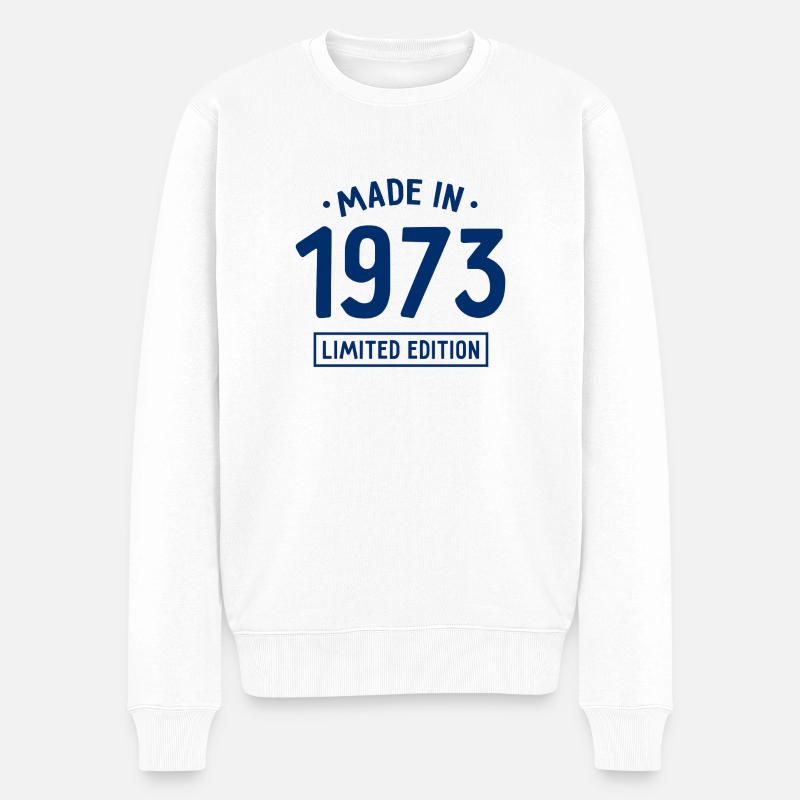 Made in 1973 - Limited Edition - Geburtsjahr - Männer Premium Bio Pullover - Weiß