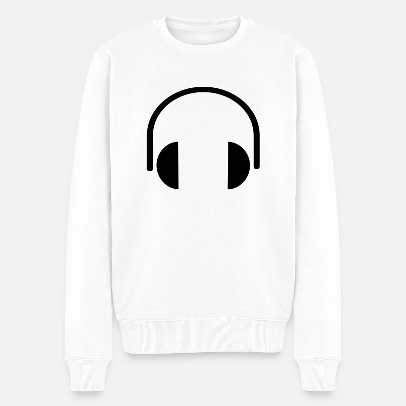 Kopfhörer - Männer Premium Bio Pullover - Weiß