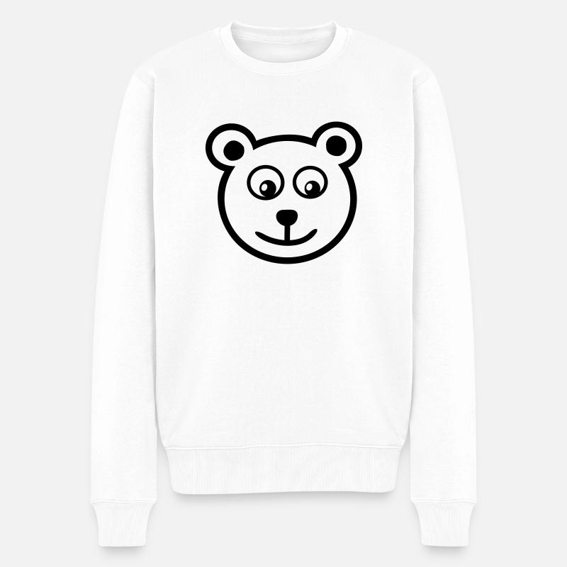 Bär - Männer Premium Bio Pullover - Weiß
