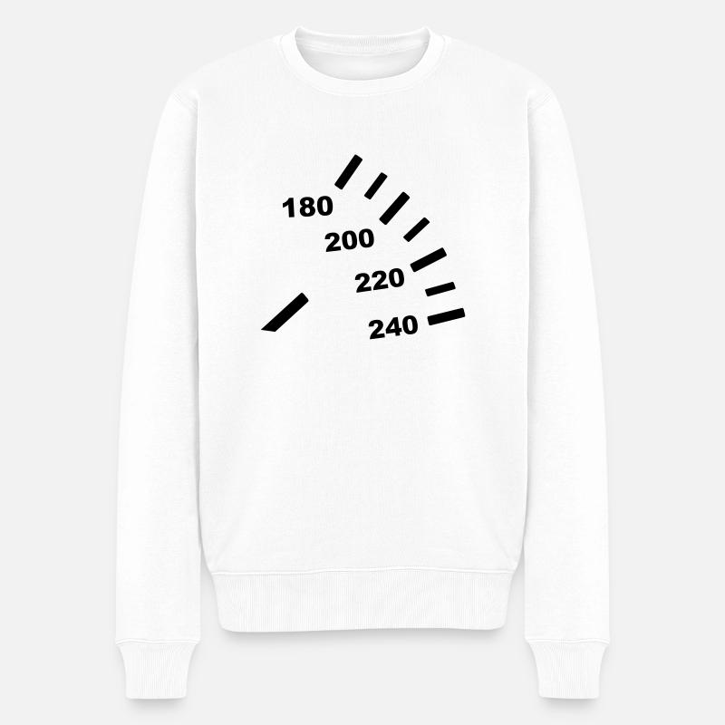Tacho - Auto - Männer Premium Bio Pullover - Weiß