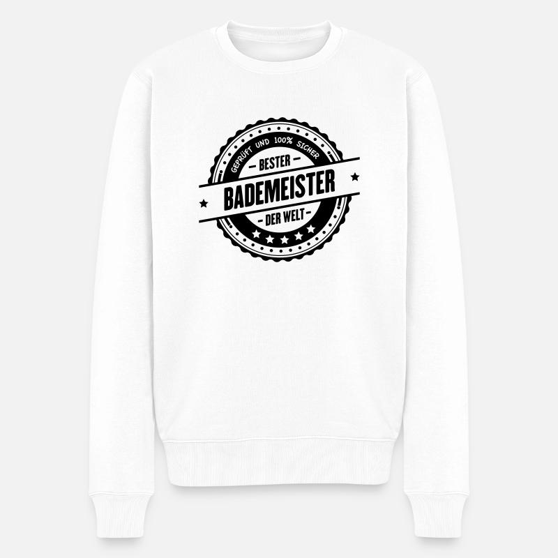 Bester Bademeister - Männer Premium Bio Pullover - Weiß