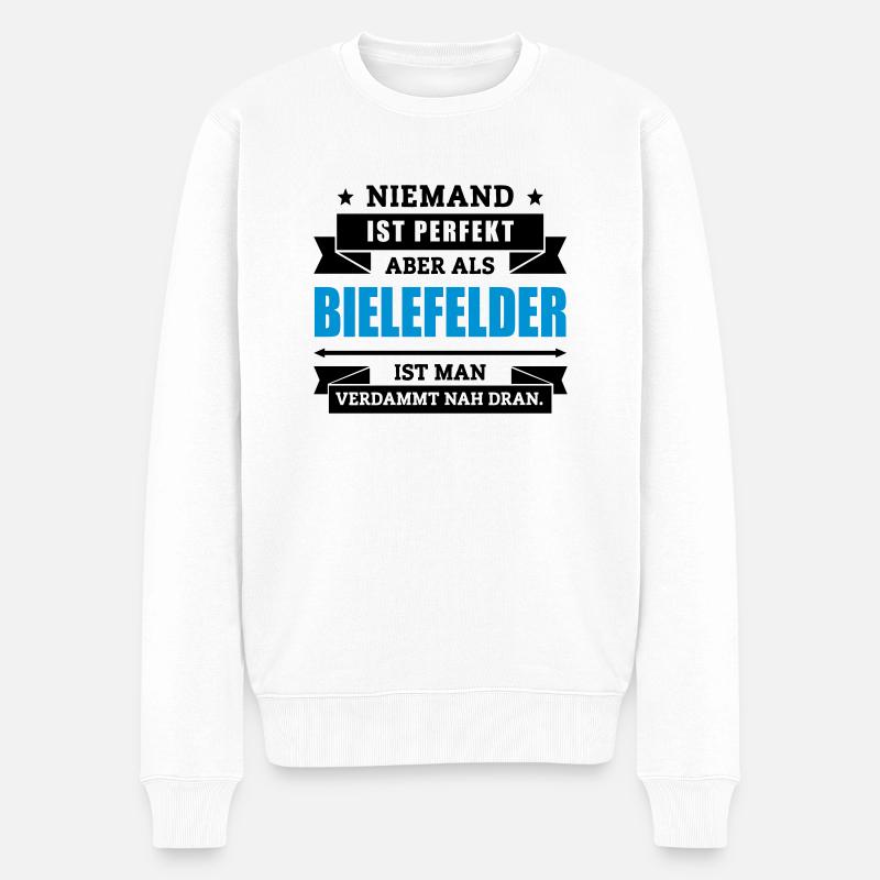 Funshirt Bielefelder - Männer Premium Bio Pullover - Weiß
