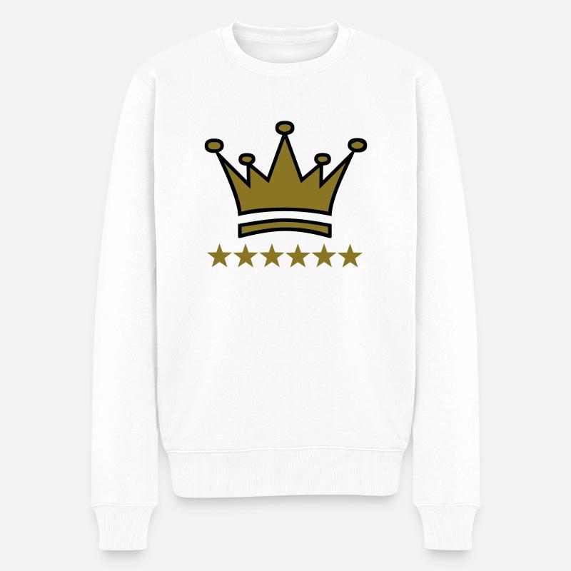 Krone - Männer Premium Bio Pullover - Weiß