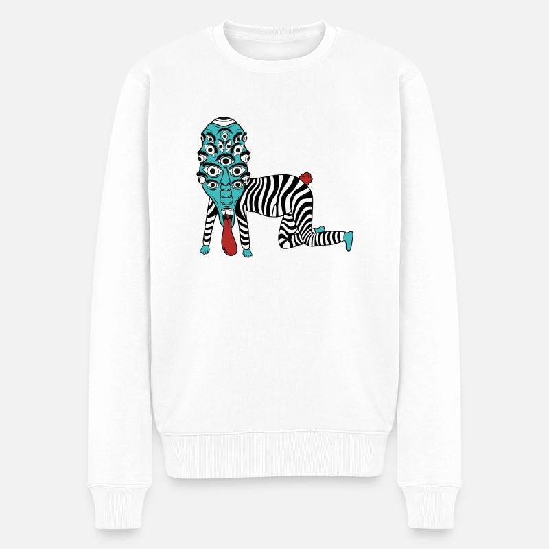 SpaceHoop - Alien - Männer Premium Bio Pullover - Weiß
