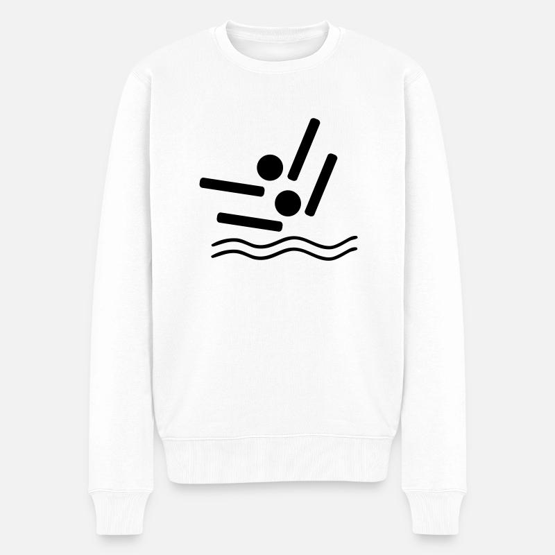 synchronised swimming - Männer Premium Bio Pullover - Weiß