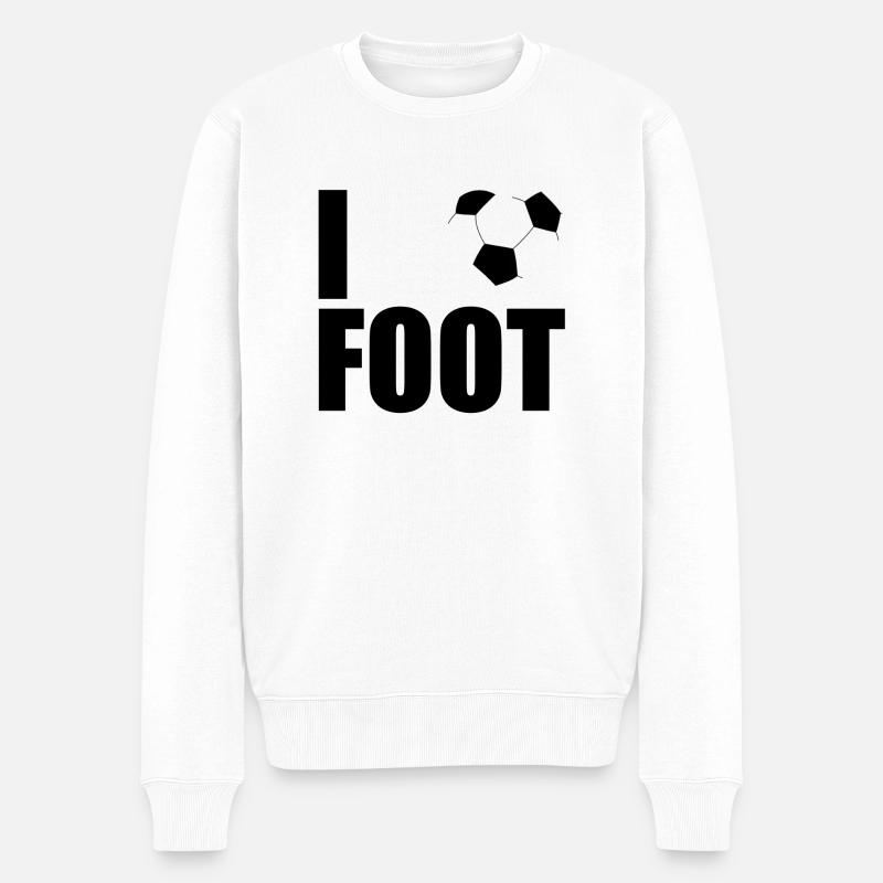 I love foot - Männer Premium Bio Pullover - Weiß