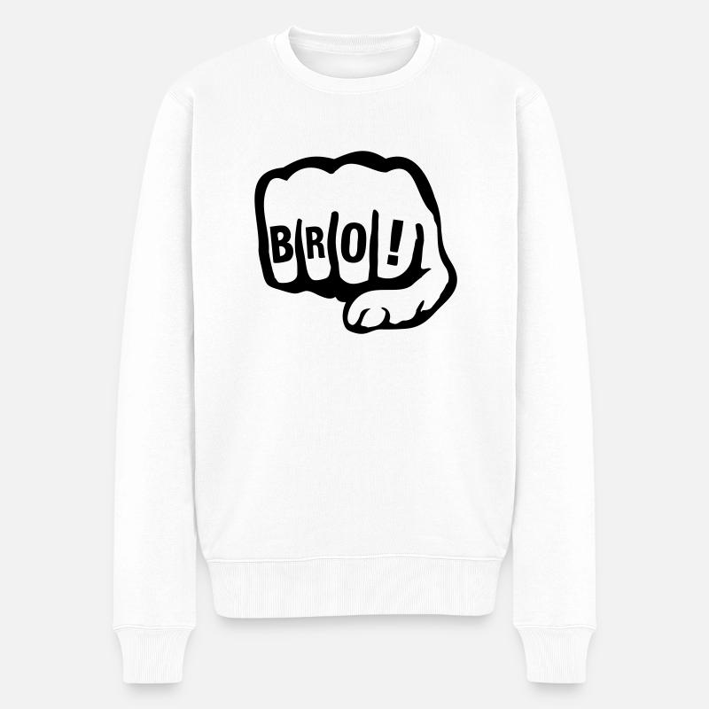 bro_faust_qa1 - Männer Premium Bio Pullover - Weiß