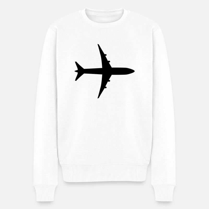 Plane - Männer Premium Bio Pullover - Weiß