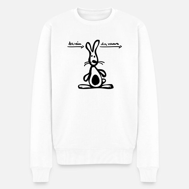 rein & raus - Männer Premium Bio Pullover - Weiß