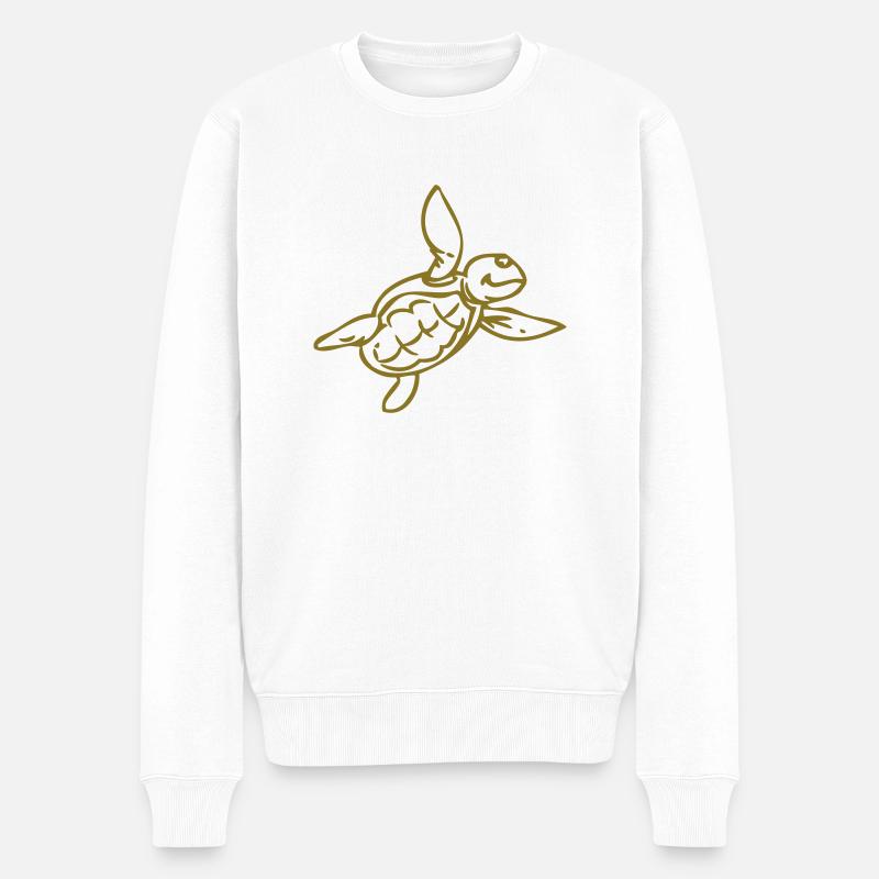 schildkröte - Männer Premium Bio Pullover - Weiß