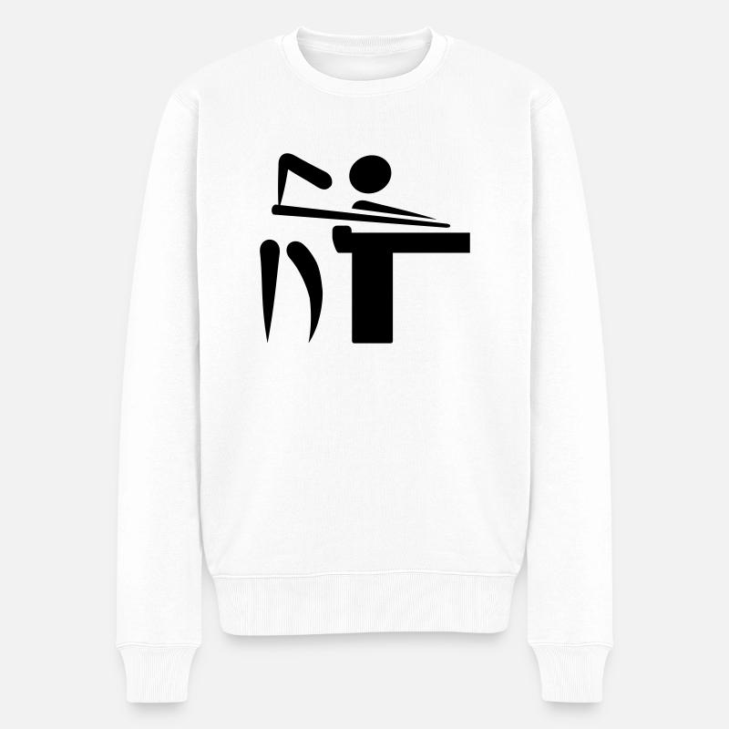 Billard - Männer Premium Bio Pullover - Weiß