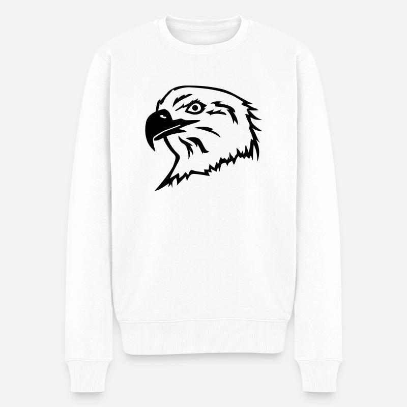 Adler - Männer Premium Bio Pullover - Weiß
