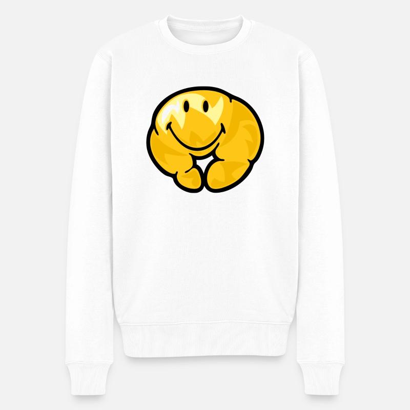 Smiley Croissant - Pull Premium bio Homme - blanc