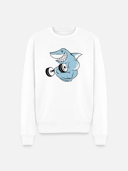shark_bodybuilder - Pull Premium bio Homme - blanc