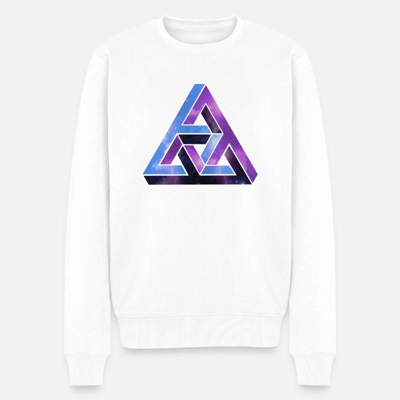 Optische Täuschung - Optical Illusion - Männer Premium Bio Pullover - Weiß