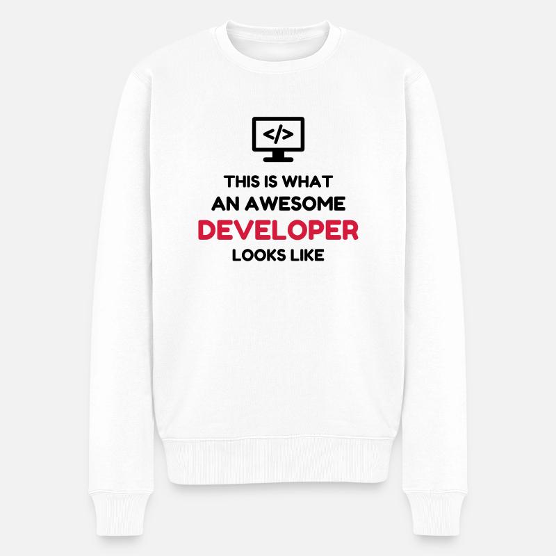 Entwickler / Informatiker / Programmierer / - Männer Premium Bio Pullover - Weiß