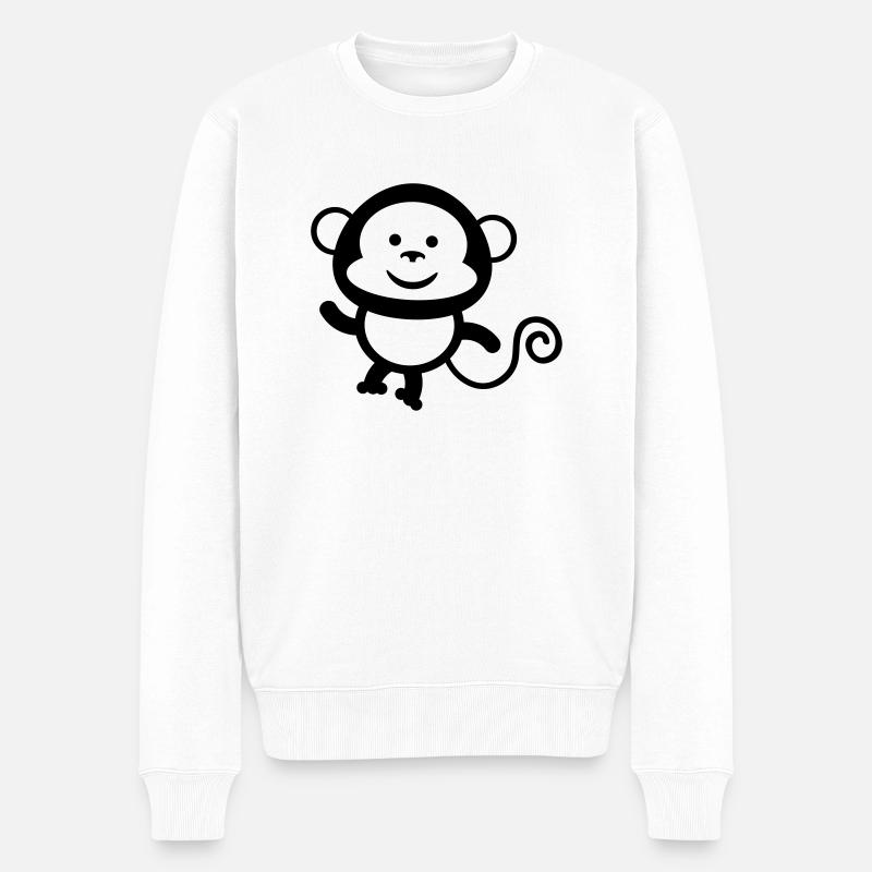 monkey comic - Männer Premium Bio Pullover - Weiß